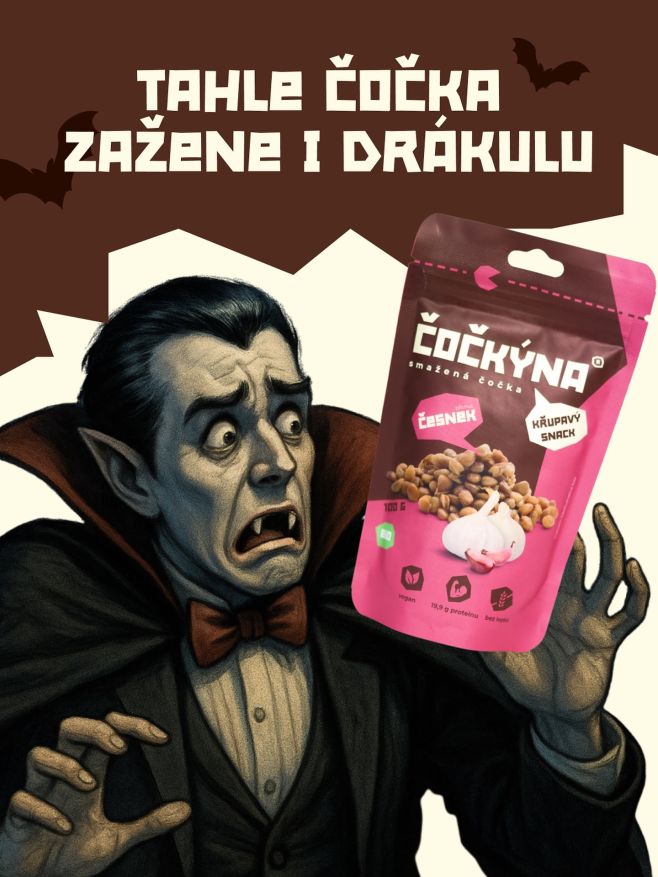 Nový typ obrany proti upírům?🧛 Křupni si česnekovou Čočkýnu a máš klid až do svítání.🌔 Jaké máš plány na dnešní večer plný...